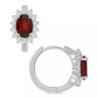 Rhodolite Garnet (1-7/8 ct. t.w.) & White Topaz (1/2 ct. t.w.) Halo Hoop Earrings in Sterling Silver (Also in Citrine, Peridot, Amethyst, & Blue Topaz)