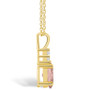 Morganite (1-1/7 Ct. T.W.) and Diamond (1/10 Ct. T.W.) Pendant Necklace in 14K Yellow Gold