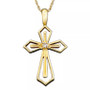14k White or Yellow Gold Pendant, Diamond Accent Cross