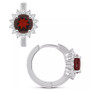 Rhodolite Garnet (2-1/5 ct. t.w.) & White Topaz (1/2 ct. t.w.) Halo Hoop Earrings in Sterling Silver (Also in Peridot, Blue Topaz, Amethyst & Citrine)