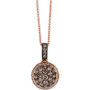 Chocolate Diamond (5/8 ct. t.w.) & Vanilla Diamond (1/10 ct. t.w.) Cluster 18" Pendant Necklace in 14k Rose Gold