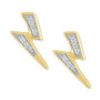 Diamond Accent Lightning Bolt Stud Earrings in 14k Gold-Plated Sterling Silver