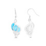 Larimar Seashell Fishhook Earrings in Sterling Silver