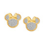 Minnie Mouse Glitter Stud Earrings in 18k Gold-Plated Sterling Silver