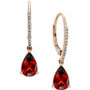 Semi-Precious Lever Back Earrings in 14k White, Yellow or Rose Gold