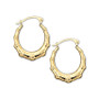 10k Gold Hoop Earrings, Small Bamboo