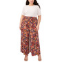 Plus Size Printed Smocked-Waist Pants