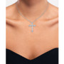 Lab-Created Diamond Cross Pendant Necklace (3/4 ct. t.w.) in Sterling Silver, 16" + 2" extender