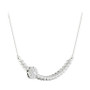 Lab Grown Diamonds Halo Swirl 18" Collar Necklace (1/2 ct. t.w.) in Sterling Silver
