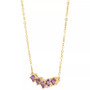 Amethyst (3/4 ct. t.w.) & Diamond (1/20 ct. t.w.) 18" Collar Necklace in 14k Gold (Also in London Blue Topaz)