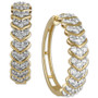 Diamond Chevron Hoop Earrings (1 ct. t.w.) in 10k Gold