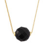 Onyx Solitaire 18" Pendant Necklace in 14k Gold