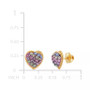 Children's Crystal Heart Stud Earrings in 14k Gold