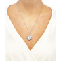 Single-Frame Tree Locket 18" Pendant Necklace in Sterling Silver