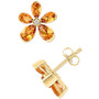 EFFY® Citrine (2-3/4 ct. t.w.) & Diamond Accent Flower Stud Earrings in 14k Gold
