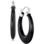 Onyx (30mm) Hoop Earrings in Sterling Silver
