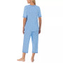 Printed Elbow-Sleeve Top & Capri Pants Pajama Set