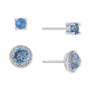 2-Pc. Set Crystal & Cubic Zirconia Solitaire & Halo Stud Earrings, Created for Macy's