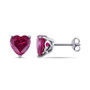 Created Ruby (5 1/2 ct. t.w.) Heart Stud Earrings in Sterling Silver