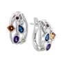 EFFY® Multi-Gemstone (2-5/8 ct. t.w.) & Diamond (1/4 ct. t.w.) Leverback Statement Earrings in Sterling Silver