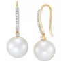 Cultured Ming Pearl (12mm) & Diamond (1/4 ct. t.w.) Drop Earrings