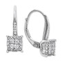 Diamond Cluster Drop Earrings (1/2 ct. t.w.) in 14k White Gold