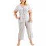 The Everyday Cotton Plus Size Capri Pajamas Set, Created for Macy's