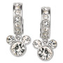 Children's Crystal Micky Mouse Dangle Hoop Earrings in Sterling Silver