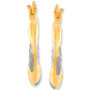 Two-Tone Textured Hoop Earrings in 14k Gold & White Rhodium-Plate