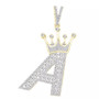Men's Diamond (3/8 ct.t.w.) Crowned Initial Pendant in 10k Yellow Gold