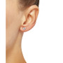 2-Pc. Set Cubic Zirconia Stud Earrings & Small Puff Hoop Earrings in 10k Gold