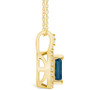 London Blue Topaz (2 Ct. T.W.) and Diamond (1/4 Ct. T.W.) Halo Pendant Necklace in 14K Yellow Gold