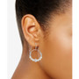Cultured Freshwater Pearl (4-5mm) Graduated Leaf & Crystal Circle Drop Earrings in Sterling Silver