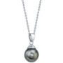 Cultured Tahitian Pearl (10mm) 18" Pendant Necklace in Sterling Silver