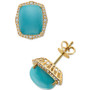 EFFY® Turquoise (10x8mm) & Diamond (1/4 ct. t.w.) Stud Earrings in 14k Gold