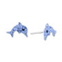 Crystal Pavé Dolphin Stud Earrings in Sterling Silver, Created for Macy's
