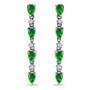 Created Green Quartz and Cubic Zirconia Linear Drop Earrings