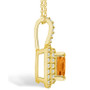Citrine (2 Ct. T.W.) and Diamond (1/2 Ct. T.W.) Halo Pendant Necklace in 14K Yellow Gold