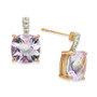 Pink Amethyst (5-5/8 ct. t.w.) & Diamond (1/20 ct. t.w.) Stud Earrings in 14k Rose Gold