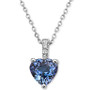 EFFY® Tanzanite (5/8 ct. t.w.) & Diamond Accent Heart 18" Pendant Necklace in Sterling Silver