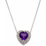 Garnet (1 ct. t.w.) & White Topaz (1-3/8 ct. t.w.) Heart 18" Pendant Necklace in Sterling Silver (Also in Amethyst, Sky Blue Topaz, Citrine, & Peridot)
