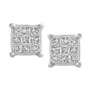 Diamond Princess Cluster Stud Earrings (1/4 ct. t.w.) in 14k White Gold