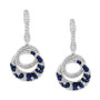 EFFY® Sapphire (3/8 ct. t.w.) & Diamond (3/4 ct. t.w.) Patterned Interlocking Ring Drop Earrings in 14k White Gold