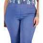 Plus Size Tummy Control Pull-On Slim-Leg Pants, Created for Macy's