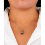 Fine Crystal and Cubic Zirconia 18" Teardrop Pendant in Sterling Silver