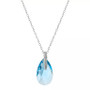 Fine Crystal and Cubic Zirconia 18" Teardrop Pendant in Sterling Silver