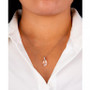Fine Crystal and Cubic Zirconia 18" Teardrop Pendant in Sterling Silver