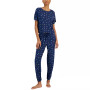 Women's Short-Sleeve Printed Jogger Pajamas Set, Created for Macy's