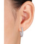 Lab-Created Moissanite In & Out Small Hoop Earrings (3 ct. t.w.) in Sterling Silver, 1"