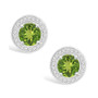 Peridot (1-9/10 ct. t.w.) and Diamond (1/5 ct. t.w.) Halo Studs in Sterling Silver